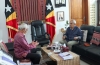 Prezidente Repúblika José Ramos Horta hala’o enkontru ho Primeiru Ministru Kay Rala Xanana Gusmão iha Palasiu Prezidensia Aitarak Laran, Dili, Tersa (08/07/25). Foto:Media GPM.