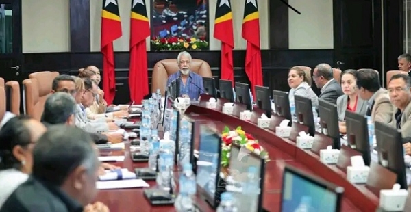 Reuniaun Konsellu Ministru, ne'ebe diriji husi Primeiru Ministru Kay Rala Xanana Gusmao, iha Palasiu Governu. Foto:Dok.