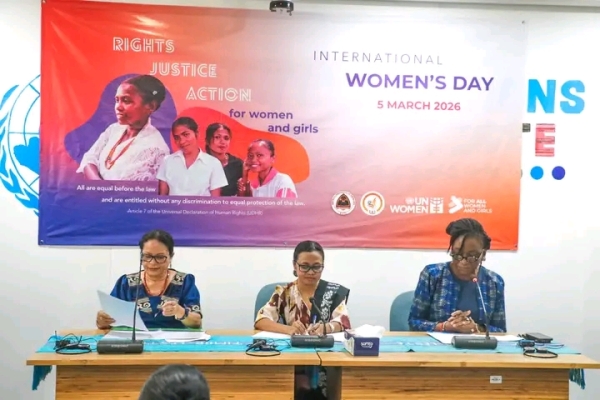 Sekretáriu Estadu Igualidade ho Parlamentu Nasionál servisu hamutuk ho UN-Women iha Timor-Leste komemora loron feto Mudiál feto ba dala 115 iha Timor-Leste. FOTO: Media SEI