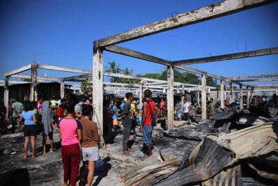 Komunidade ne&#039;ebe afeita husi insendiu iha loron 29 fulan-Jullu foin lalais. Foto:Independente.