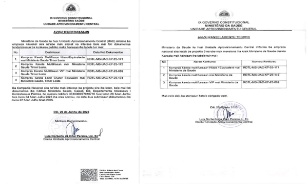 Dadus kanselamentu ambulansia no sosa prado. Doc.