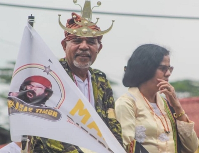 Kandidatu PR 2022-2027, Lere Anan Timur ho nia espoza iha ambitu kampanha eleitoral. Foto Independente