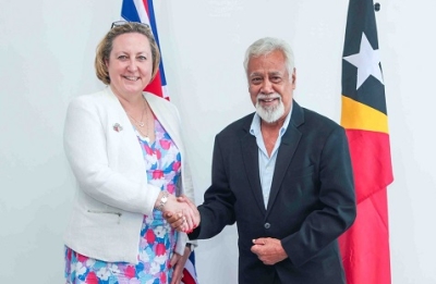  Anne-Marie Trevelyan meeting with Prime Minister Xanana Gusmao at the Government Palace in Dili. (01/03/24). Foto:Media GPM.