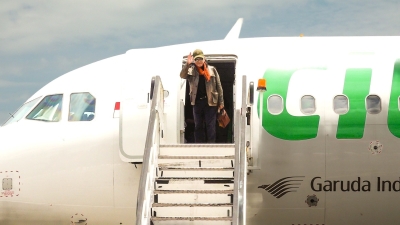  Prezidente Repúblika, José Ramos-Horta viajen ba Portugal no Azerbaijaun ho aviaun Citilink. FOTO: Media PR.