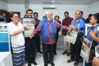 Primeiru-Ministru (PM), Kay Rala Xanana Gusmão dada lia ho Jornalista Timor Post, iha ambitu aniversariu media Diariu Timor Post ba dala-25, iha edifsiu Timor Post, Bebora, Dili, sesta ne'e (28/02/25). Foto:Media GPM.