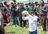 Vise Primeiru Ministru no Ministru Koordenadór Assuntu Sosiais no Ministru Dezenvolvimentu Rural Habitasaun Komunitaria (VPM MKAS-MDRHK) Mariano Assanami Sabino, hatúr fatuk da-huluk ba konstrusaun Sentru Siviku Kulturál Saudozu Nino Konis Santana, ne&#039;ebe hanesan prinsípiu luta dor tenke sivilizadu. (08/03/25). Foto:Media Gabinete PR.