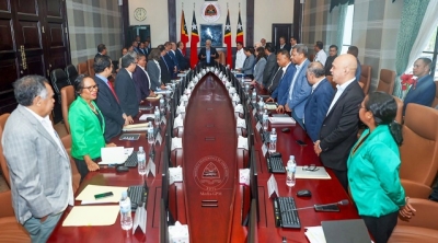 Membru IX Governu Konstituisional Partisipa iha Reuniaun Konsellu Ministru ne’ebé Prezide husi Primeiru Ministru Kay Rala Xanana Gusmão, kuarta ne’e (09/08/23). Foto:Media Gabinete PM.