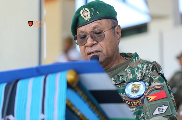 Xefe Estadu Maior F-FDTL Tenente Jeneral, Domingos Raul ‘Falur Rate Laek’. Foto: Media Relasaun Publika F-FDTL.