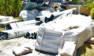 Material konstrusaun ne&#039;ebe apoia ba vitima afeitadu dezastre naturais iha Vikeke. (21/09/23). Foto:Media APC.