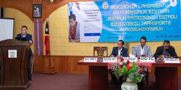 MTK servisu hamutuk ho Ministériu Finansas nomós TIC TIMOR hodi halo lansamentu ba sistema jestaun patrimóniu estadu, iha salaun MTK, Kaikoli, Dili, Segunda (14/07/25). Foto: INDEPENDENTE.