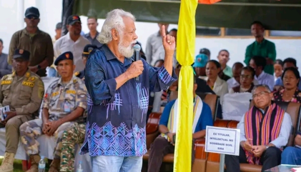 Primeiru Ministru, Kay Rala Xanana Gusmão  halo dialogu ho Autoridade Lokal no Populasaun sira, iha Munisipiu Manufahi. FOTO: Media G-PM