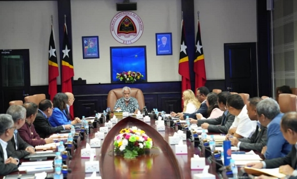Reuniaun Konsellu Ministru ne'ebe diriji husi PM Xanana. Foto:Dok/INDEPENDENTE.