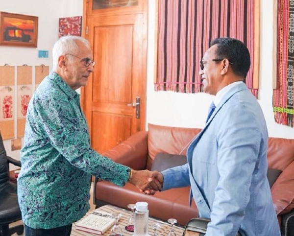 Ministru Justisa, Sergio da Costa Hornai hasoru malu ho Prezidente Repúblika, José Ramos Horta, iha Palasiu Prezidensial, Aitarak Laran, Dili, (12/05/25). Foto:Media Gabinete PR.