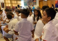 Labarik sira partisipa iha komemorasaun loron mundiál ba dala 23, ne'ebé realiza loron 20 Novembru 2023, iha Palasiu Prezidensia, Bairru-Pité. Foto:Media PR.