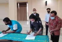 Ministra Solidariedade Sosial no Inkluzaun asina akordu ho ho Instituisaun Solidariedade Sosial sira, iha salaun MSSI, tersa (17/08). Foto:Agustino/Independente.