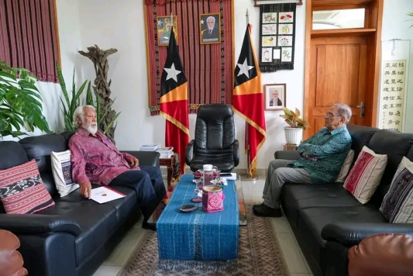 Primeriu Ministru, Kay Rala Xanana Gusmão enkontru semanal ho  Prezidente Repúblika, José Ramos Horta, iha palasiu Prezidente horseik (kinta). FOTO: Media G-PM.