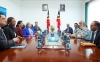 Primeiru-Ministru (PM), Kay Rala Xanana Gusmão simu vizita Reprezentante Espesiál Sekretáriu-Jerál ONU bá Violénsia Kontra Labarik, Najat Maalla M’jit ho ekipa iha Palásiu Governu, tersa ne’e (04/03). Foto:Media GPM.