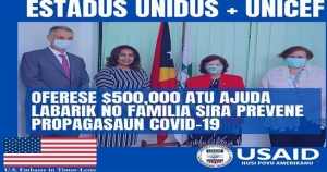 Brosura apoiu EUA ba Timor-Leste. 