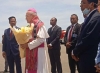 Vise Primeiru Ministru Santa Sé, Vatikanu Roma, ne’ebé subtitui husi Sekretaria Estadu, ArceBispu Edgar Pena Parra, segunda ne’e (19/09), to'o ona iha Aeroportu Nikolau Lobato, Komoro, Dili, iha tuku 12:120 ho aviaun Citylink. Foto:Agustino/INDEPENDENTE.