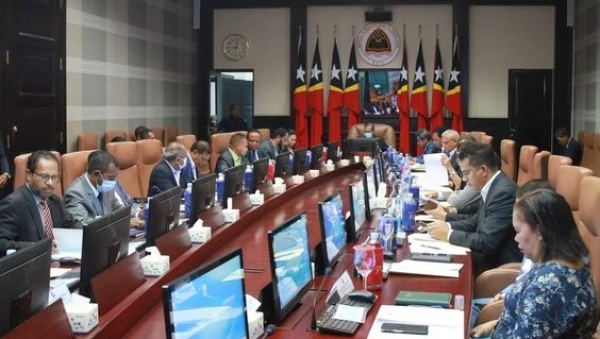 Reuniaun konsellu Ministrus ne'ebé diriji husi Primeiru Ministru Taur Matan Ruak, kuarta (11/01). Foto: Media MPCM.