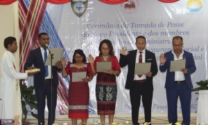 Estrutura INSS ne&#039;ebe ohin simu pose ba mandatu tinan tolu, iha salaun MSSI, Kaikoli, Dili, sesta (16/02/24). Foto:INDEPENDENTE.