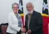 Embaixadora Austrália ba Timor-Leste, Caitlin Wilson  segunda ne'e hala'o enkontru ho Primeiru-Ministru, Kay Rala Xanana Gusmão hodi atualiza ajenda vizita Xefe Governu ba Australia. Foto: Media GPM.