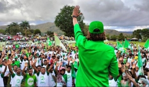 Partidu Os Verdes abertura kampaña PVT iha kampu futebol Munisipiu Aileu, Kuarta (19/04). Foto:Agustino/INDEPENDENTE.